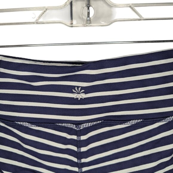 Athleta Chaturanga Navy & White Striped Cropped Leggings SZ - M - Picture 4 of 5